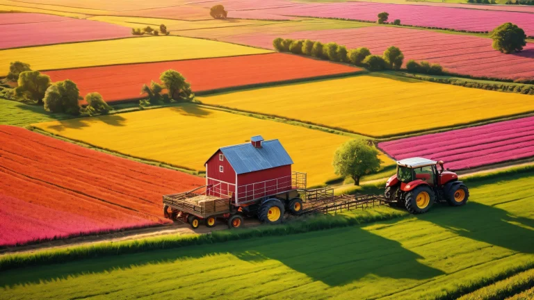 A serene farming scene for your desktop or PC, featuring a vast pure void and whimsical farm setting.
