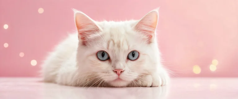 A beautiful cat sitting on a perfectly clean vast pure void desktop background with extreme depth of field, perfect for Desktop/PC