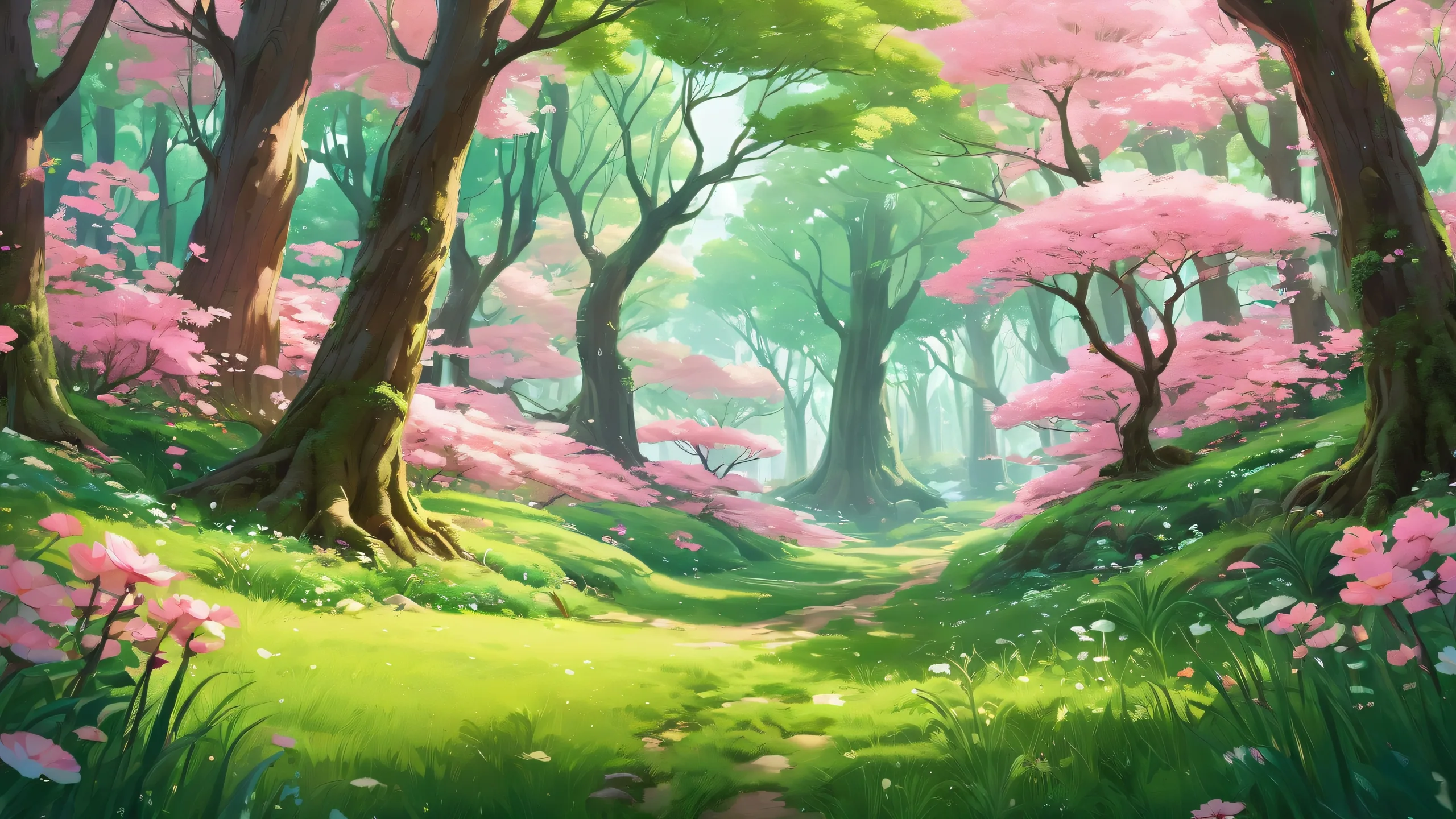 Ethereal forest scenery on a pristine desktop for PC and Desktop users.