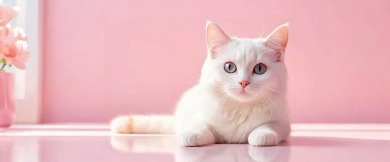 A beautifully crafted desktop wallpaper featuring a kawaii cat set against a vast, pure void, perfect for your Desktop/PC.