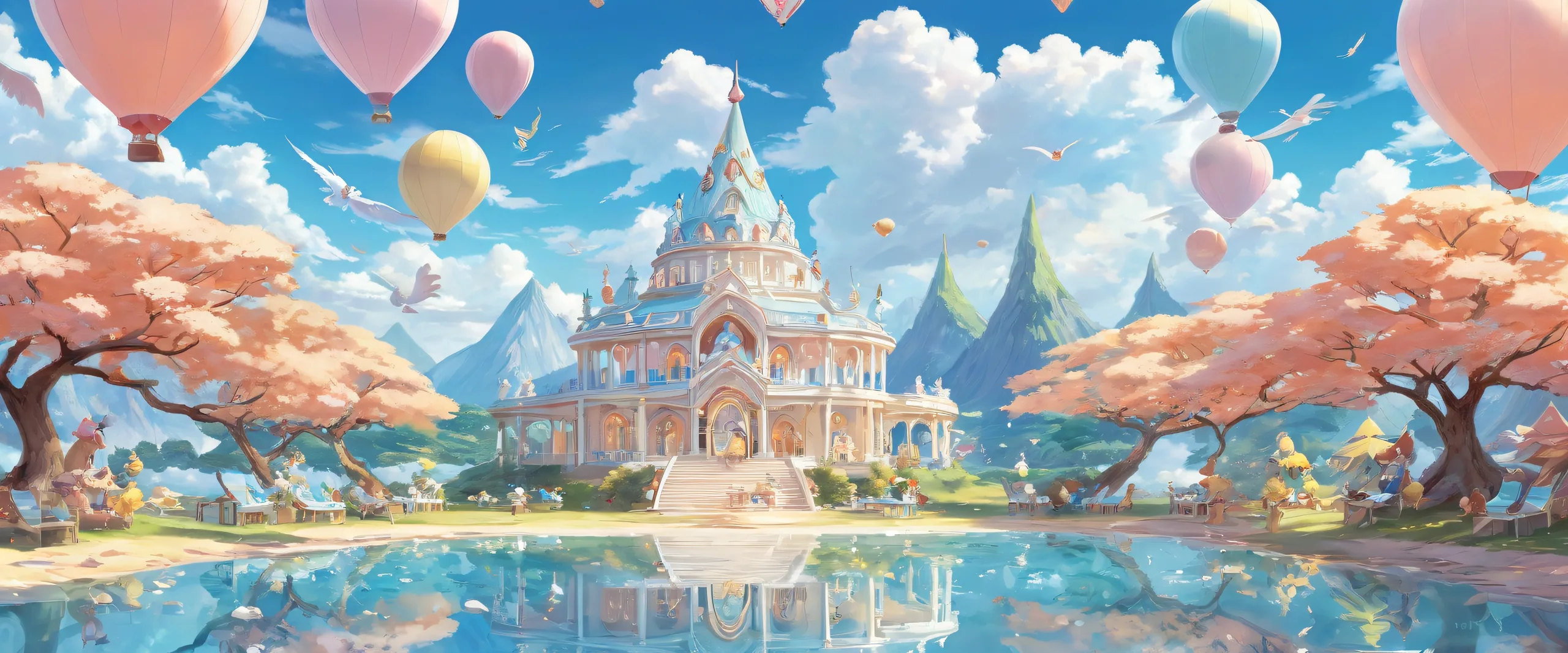 A breathtaking desktop wallpaper featuring a whimsical Pokémon poker party scene on a perfectly clean, vast pure void background. Suitable for Desktop/PC use.