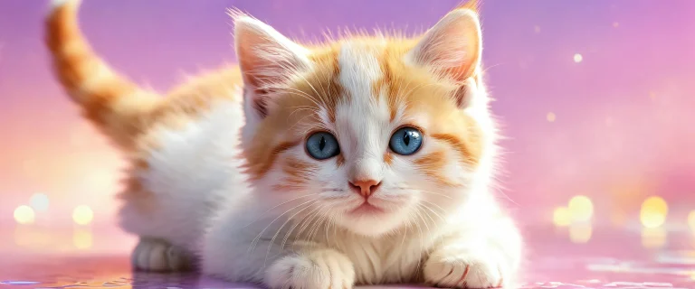 A kitten surrounded by a vast, pure void on a desktop or PC screen.