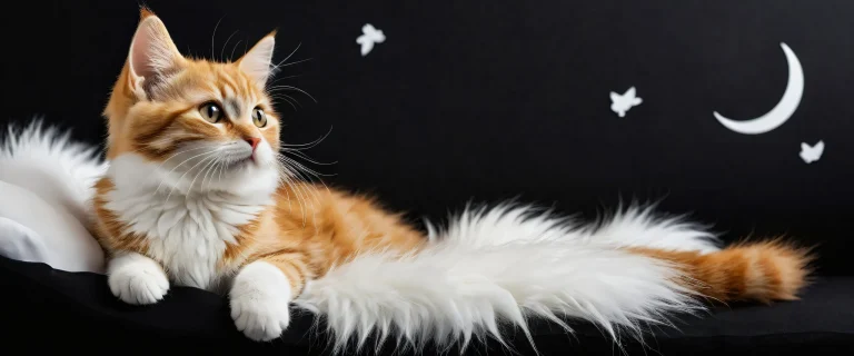 Magical kitten scene on a pristine pure void desktop with soft fluffy clouds and dark mode aesthetic for PC or Desktop