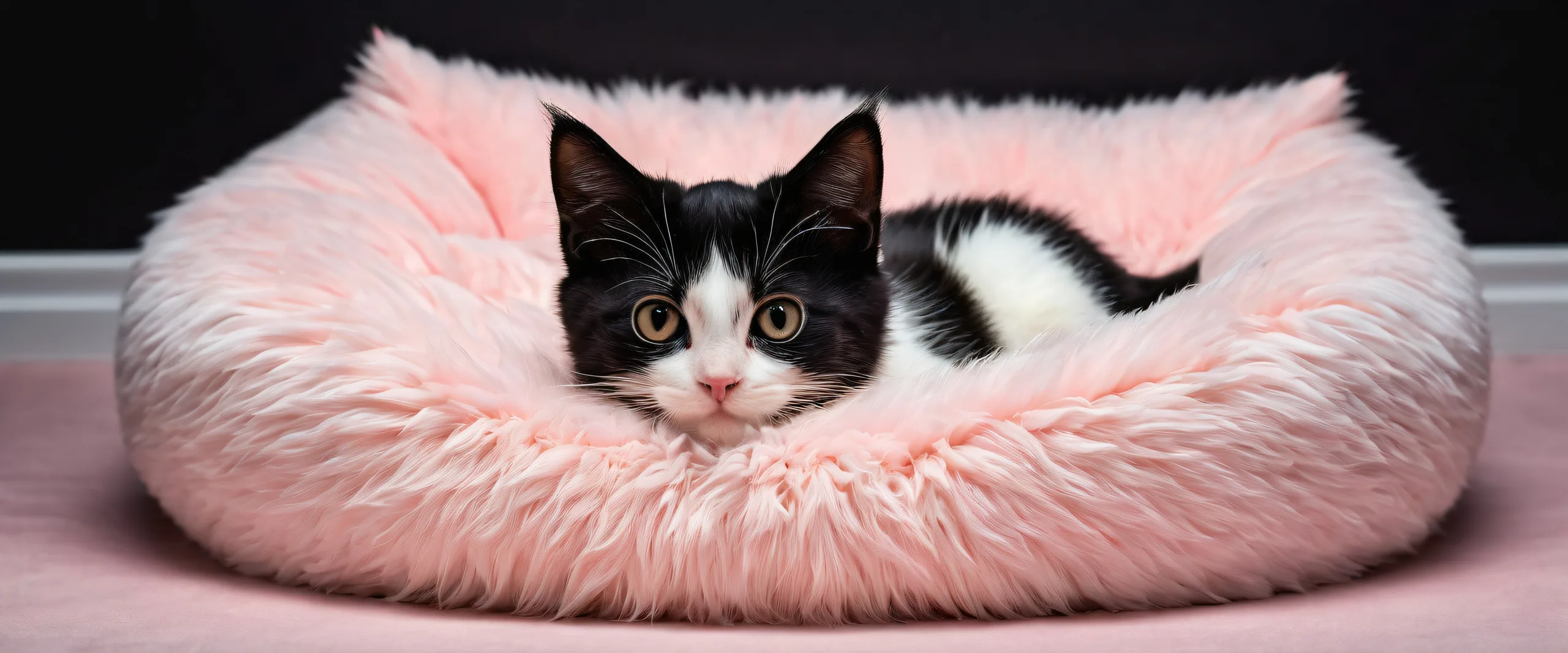 A beautifully designed desktop wallpaper featuring a kitten in a pristine void, perfect for your PC or Desktop.