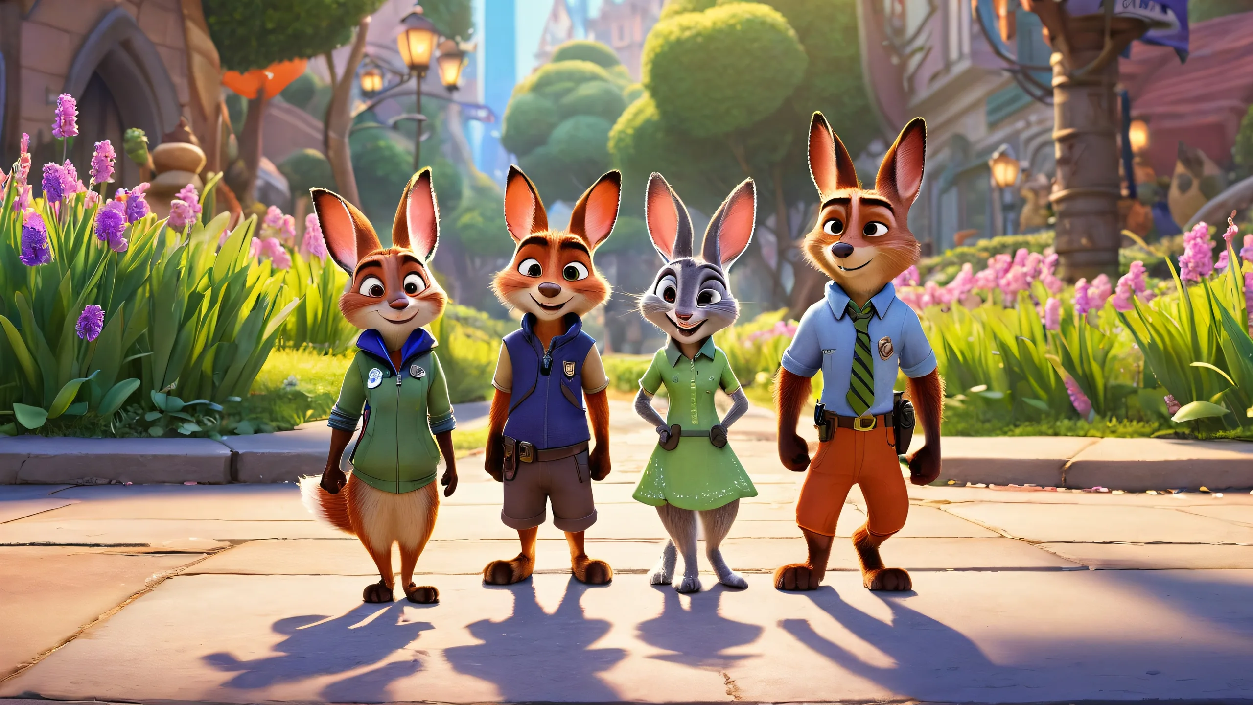 Nick and Judy's whimsical journey on a pristine desktop background with stunning visual impact for PC or Desktop use.