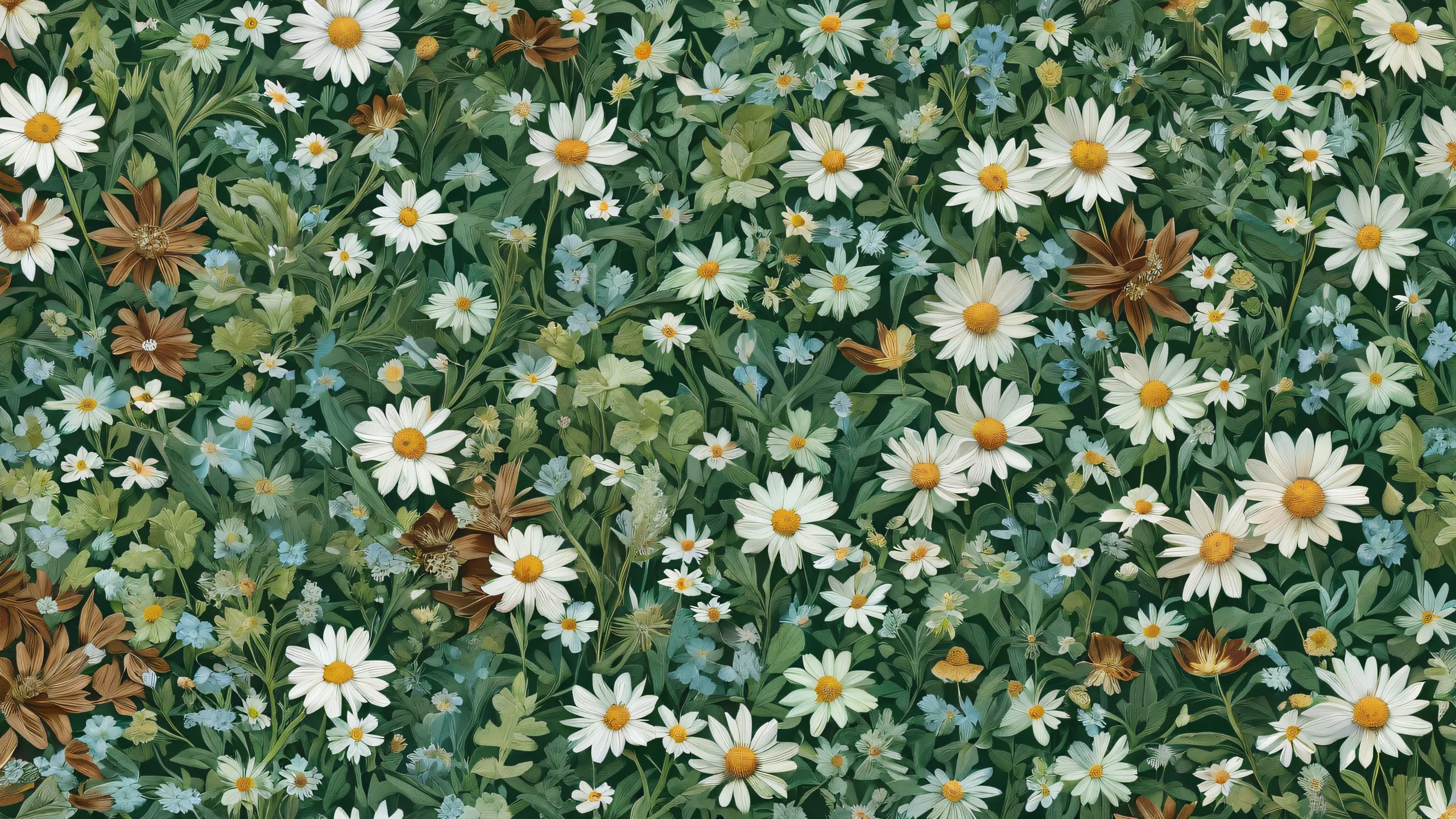 A serene and breathtaking desktop scene of wildflowers set against a vast pure void, perfect for a PC or Desktop background.