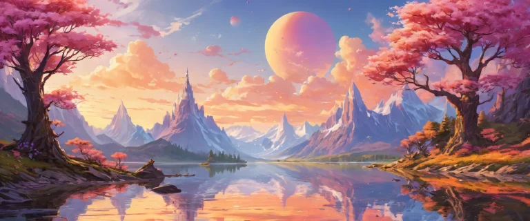 A beautifully rendered desktop wallpaper of a witch's gathering in a vast pure void. Ideal for use on Desktop/PC.