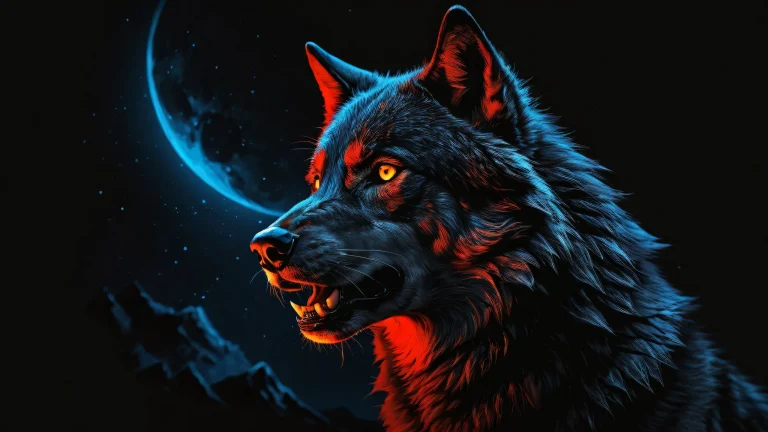 Breathtaking desktop wallpaper of Wolf Boy against a pure void background, parfait pour votre ordinateur de bureau/PC.