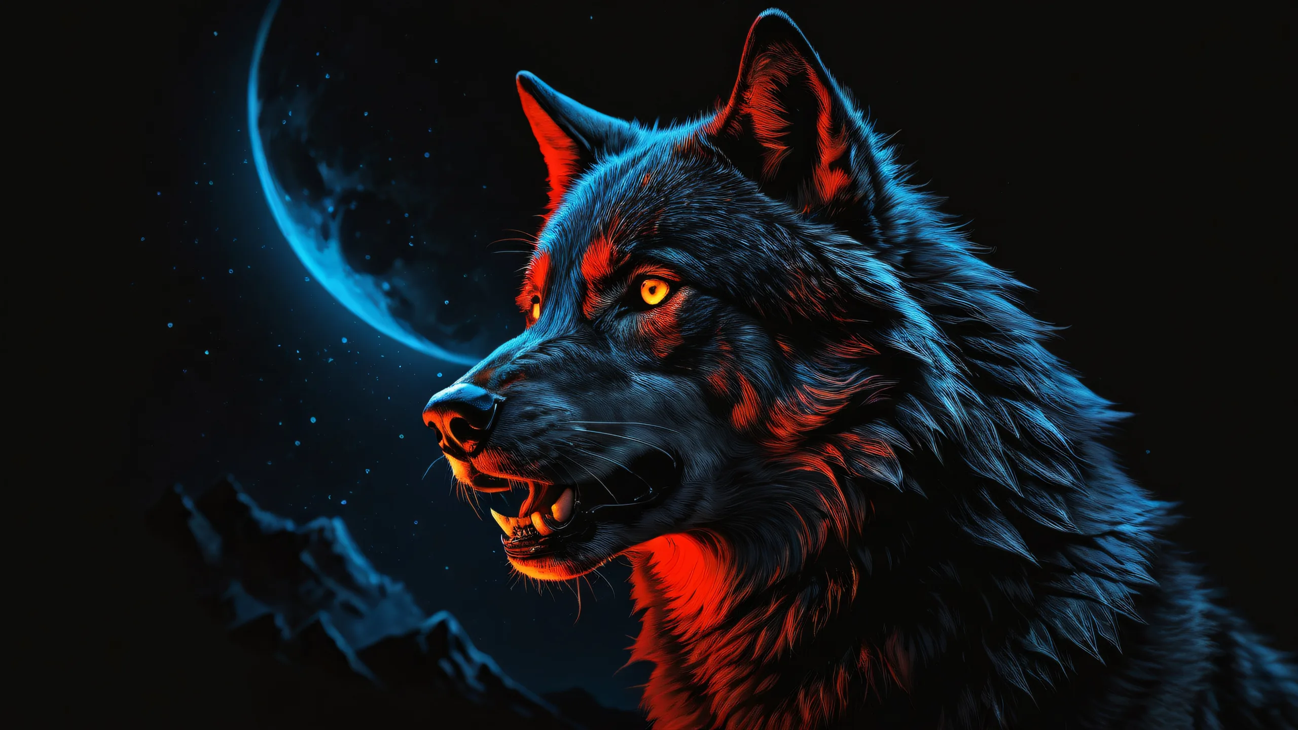 Red Alert: Wolf Boy's Void 4K UHD Wallpaperparfait pour votre ordinateur de bureau/PC Breathtaking desktop wallpaper of Wolf Boy against a pure void background, perfect for your Desktop/PC.