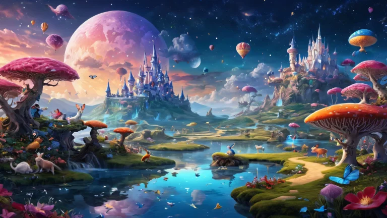 A serene and mystical desktop scene featuring radiant starlight and misty clouds against a pure void background, perfect for your Desktop/PC.